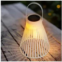 Spetebo Solar Laterne Kunststoff 23x20 cm inkl. LED warmweiß weiß