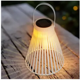Spetebo Solar Laterne Kunststoff 23x20 cm inkl. LED warmweiß weiß