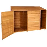Geräteschuppen Hhg 577, Geräteschrank Gerätehaus, Holz Gebeizt Mvg-zertifiziert, 180x250x93cm Naturfarben