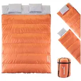 Skandika Deckenschlafsack Iceland Double | trennbar, | 3 Saison - 220/190 × 150/75 cm orange|orange No Size