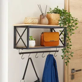 CARO-Möbel Wandgarderobe Armando 62 x 35 x 20 cm Braun