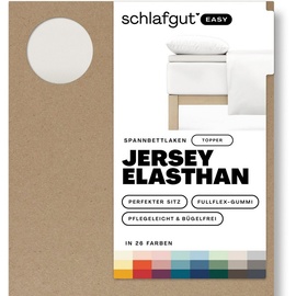 SCHLAFGUT Easy Spannbettlaken für Topper Jersey Elasthan 120 x 200 - 130 x 220 cm sand light