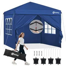 Sekey Faltpavillon 3 x 3 m inkl. 4 Seitenteile Blau