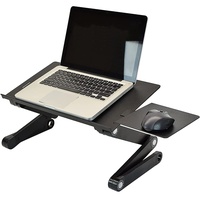 Laptoptisch höhenverstellbar,Computertische,Portable Laptop, Laptop-Schreibtisch mit Einer Kunststoff-Mausplattform (F-Schwarz)