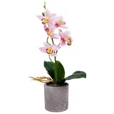 Emyimom Künstliche Orchidee, Kunstblume Schmetterling Orchidee mit Vase Hochzeit Garten Inneneinrichtungen,33cm (Rosa)