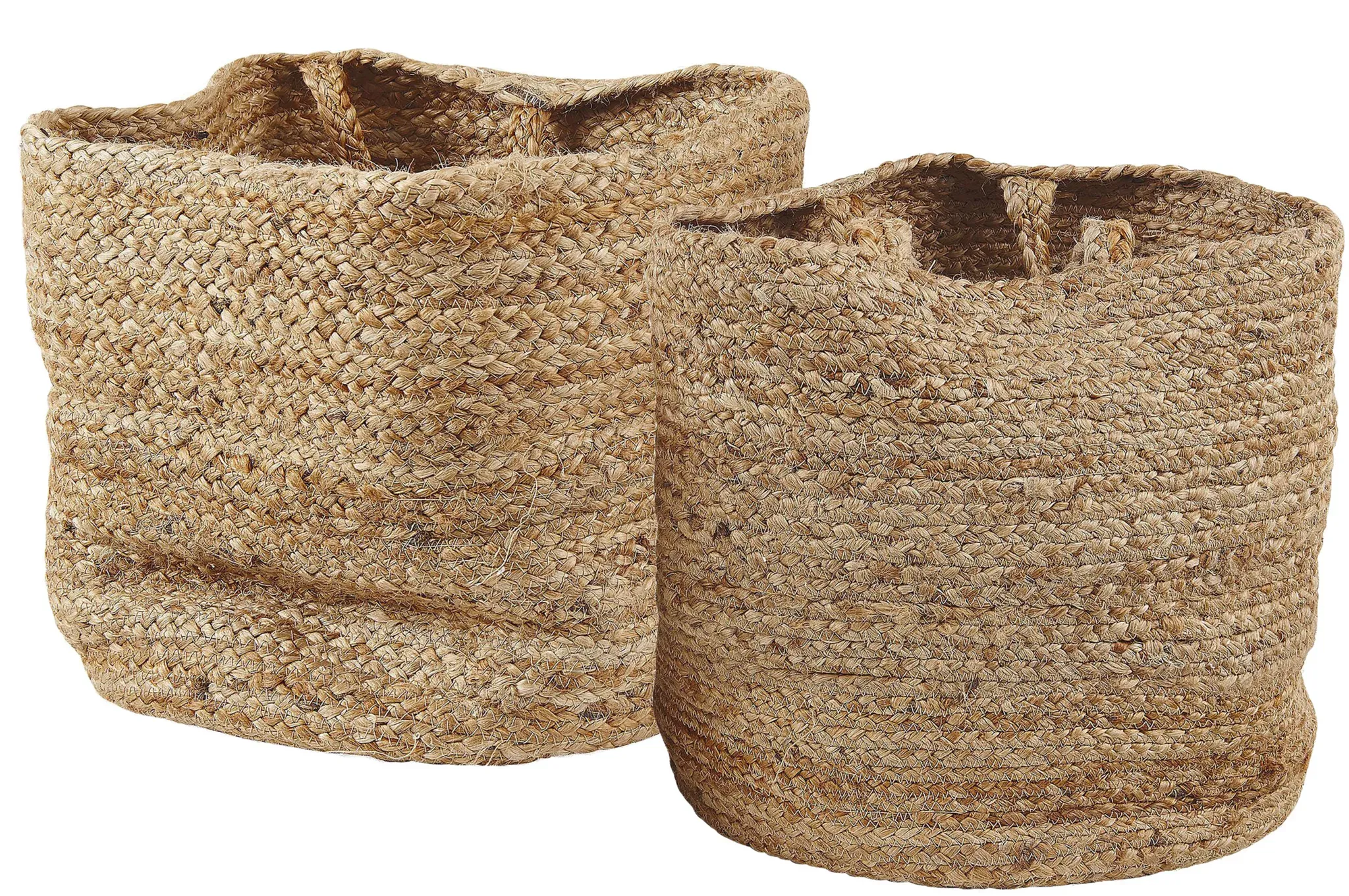 Textilkorb Jute sandbeige 2er Set KAELLA