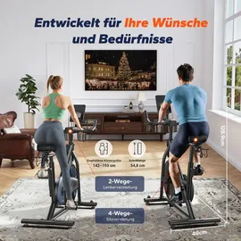 Merach Heimtrainer Fahhrad für Zuhause, leises Fitnessbike mit Lcd-display, Magnetischer Widerstand, 8 Widerstandsstufen, bis 150 KG belastbar