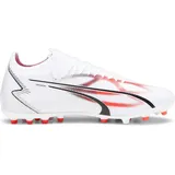 Puma Ultra Match Mg Fussballschuh, White Schwarze Feuer-Orchidee, 43