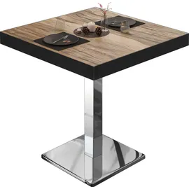 GGM Möbel Bistrotisch B:T:H 60 x 60 x 77 cm Braun/Schwarz