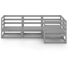 vidaXL Garten-Lounge-Set 4-tlg. grau