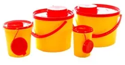 Kanülensammler L-09301 , 1,5 Liter, gelb-rot