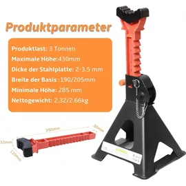 Melko Unterstellbock Gusseisen 28 – 42,5 cm orange