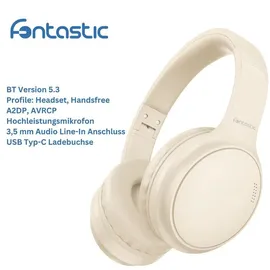 Fontastic drahtloser Kopfhörer "Tonic" mit ANC, Line-In creme
