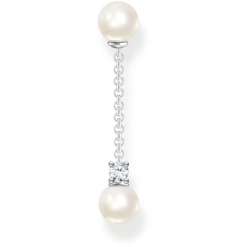 Thomas Sabo Damen Einzel Ohrring Perle mit weißem Stein 925 Sterlingsilber H2212-167-14