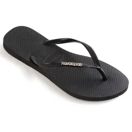 havaianas Slim Logo Metallic Schwarz 39