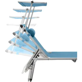 HOMECALL Sonnenliege 1-tlg 5 fach Verstellbare Rückenlehne 120 x 60 x 30 cm Blau