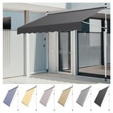 Wolketon Klemmmarkise Balkon, UV-bestaendig hoehenverstellbar Einziehbar Klemmmarkise mit Handkurbel Hoehenverstellbar, ohne Bohren, Polyester, 150...