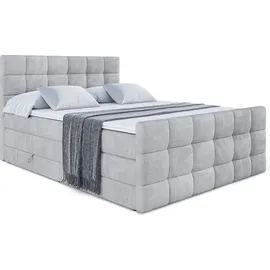 altdecor Boxspringbett BRUGO-Z KING - 160 x 200 - H3/H4 - Schwarz Hochglanz