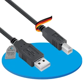 Sonero Sonero® USB 2.0 Kabel, aktives Verbindungskabel mit Signalverstärker, Druckerkabel, A Stecker auf B Stecker, 480 Mbit/s, 10.0m, schwarz