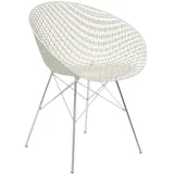 Kartell - Smatrik Stuhl, verchromt / weiß