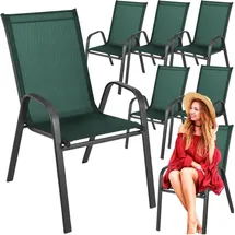 gogarden Metall Gartenstühle Gartensessel 55 x 80 x 89 cm grün 6 St.