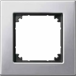 Merten M-PLAN Rahmen, 1f, platinsilber, matt, Metall, geeignet für Geräteeinbaukanal, geeignet für Unterputz-Installation