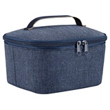 Reisenthel Kühltasche 25 Liter COOLERBAG S POCKET HERRINGBONE DARK BLUE, Blau - Polyester - Thermobeschichtung - 22 x 12 cm - wasserabweisend