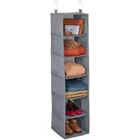 Relaxdays Kleiderschrank Hängeregal, 6 Fächer, Stoff, HBT: 131 x