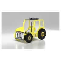 Autobett Traktor , gelb , Maße (cm): B: 111 H: 145