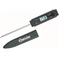 Bartscher Digital Thermometer, Zur Temperaturmessung kalter und heißer Gerichte von -50 bis + 150°C, Farbe: schwarz