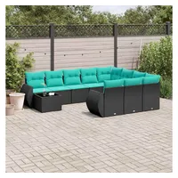 vidaXL Gartensofa-Set 11-tlg. Loungesofa schwarz