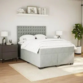vidaXL Boxspringbett 140 x 200 cm Hellgrau
