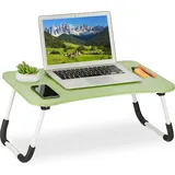 Laptoptisch für Bett & Couch, HxBxT: 26 x 63 x 40 cm, klappbarer Betttisch, MDF,