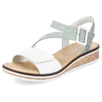 Rieker Riemchensandale, Sommerschuh, Sandalette, Keilabsatz, mit asymmetrischem Riemchen, Gr.