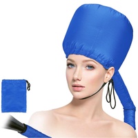 Bonnet Attachment für Haartrockner, Helm-Trocknung Kappe Salon Hair Dryer Hood Bonnet Trockenhauben für Haare Wrap Turban Haartrockentuch (Blau)