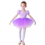 Lito Angels Prinzessin Rapunzel Ballettkleid Ballerina Kostüm für Kleinkind Mädchen, Ballett Kleid Tutu Tanzkleid, Größe 3-4 Jahre, Lila