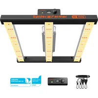 Spider Farmer SE1500 LED Grow Lampe mit Samsung 301H EVO Dioden 70x70CM 150W LED Pflanzenlampe Vollspektrum Grow Light Dimmbare Daisy Chain Wachstumslampe für Gemüse Blume 2,85 umol/J