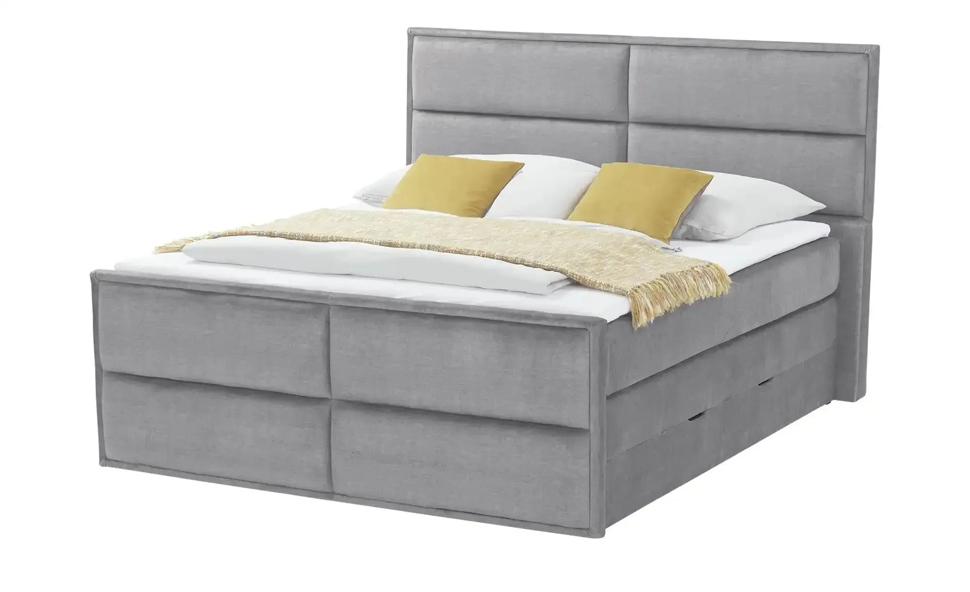Boxspringbett mit Bettkasten  ¦ grau ¦ Maße (cm): B: 197 H: 136