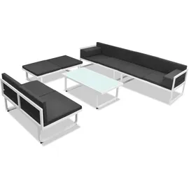 vidaXL Garten-Lounge-Set Textilene Aluminium 5-tlg. schwarz 42814