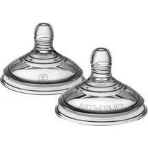 TOMMEE TIPPEE Advanced Anti-Colic Babyflaschensauger, mittlerer Durchfluss, 3+ Monate, brustähnlich für einen natürlichen Verschluss, Anti-Colic-Ventil, weiches Silikon, 2 Stück