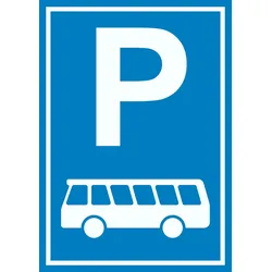 Reisebus Bus Parkplatz Schild A4 (210x297mm)