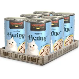 LEONARDO Hering mit extra Filet Nassfutter für Katzen 6x400g