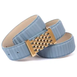 Ledergürtel ANTHONI CROWN, Damen, Gr. 100, blau (hellblau), Rindsleder, unifarben, elegant,feminin,klassisch,modisch, Gürtel, mit goldfarbener Koppelschließe