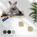 Rohrschneider Katzen-Kletterwand Kletterwand Katzen, Wandelement mit Katzenbett und 2 x Katzentreppe grau