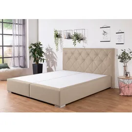Home Affaire Boxbett HOME AFFAIRE "Tynan", beige (beige, creme), B:194cm L:210cm, Komplettbetten, Boxspringbett, wahlweise mit Bettkasten, in H2, H3 & H4 erhältilich