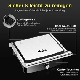 yashe Kontaktgrill 2000W schwarz
