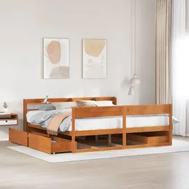 vidaXL Massivholzbett 180 x 200 cm Braun