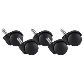 FineBuy 5er Set gebremste Weichboden-Rollen 11 mm Stift 50 mm
