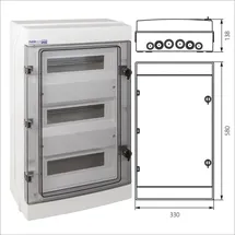 Elektro-Plast Modulare Schaltanlage 3x12 Aufputz IP65 VDE 8451, Weiß