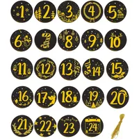 24 Stck. Adventskalender Zahlen Holz 4cm Anhänger 1-24 Nummern Weihnachten Zahl